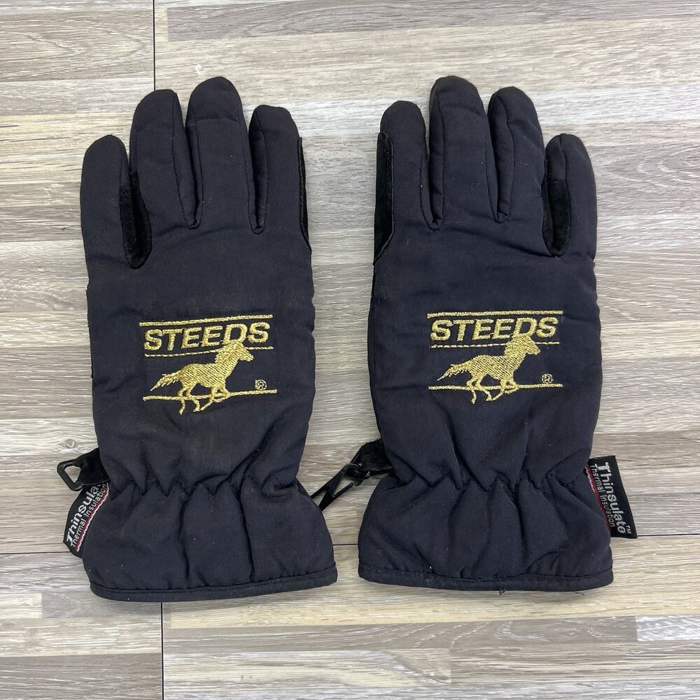 VTG Steeds Riding Wear Women’s Black Gloves Thinsulate - JL494